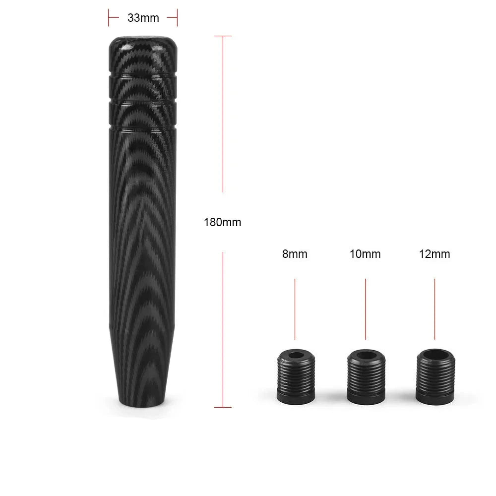 Carbon Fibre Manual Gear Shift Knob 18cm Size & Thread Adaptors