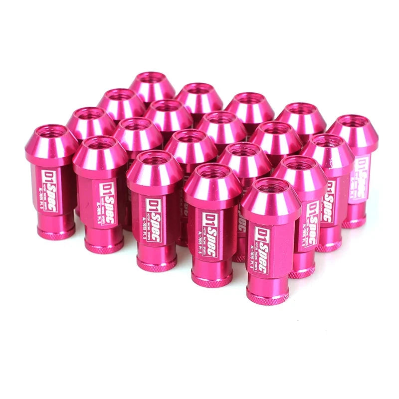 D1spec Billet Aluminium Coloured Wheel Nuts pink lug nuts