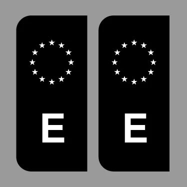 EU Number Plate Black Stickers Espana