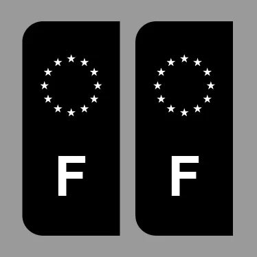 EU Number Plate Black Stickers France