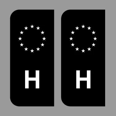 EU Number Plate Black Stickers Hungary