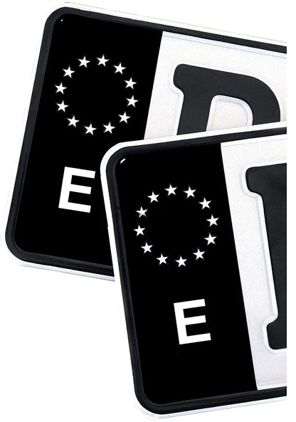 EU Number Plate Black Stickers Spain