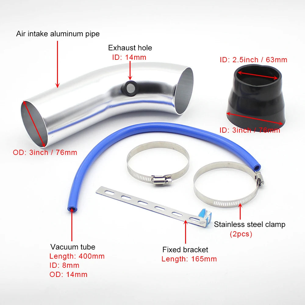 High-Performance Air Intake Pipe Kit adapter parts breakdown