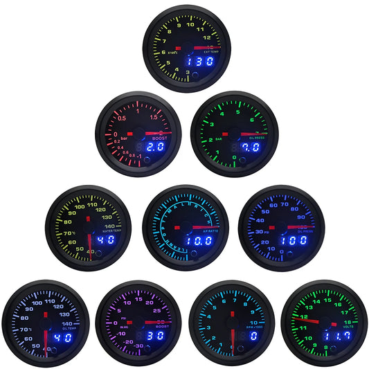 LED Performance Gauges – 7 Colour Multifunction Series 52mm 2 inch