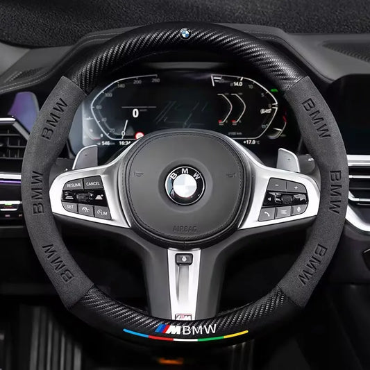 BMW Carbon Fibre Leather Steering Wheel Cover