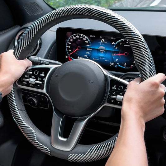 Universal Fit Laser Carbon Fibre Steering Wheel Cover