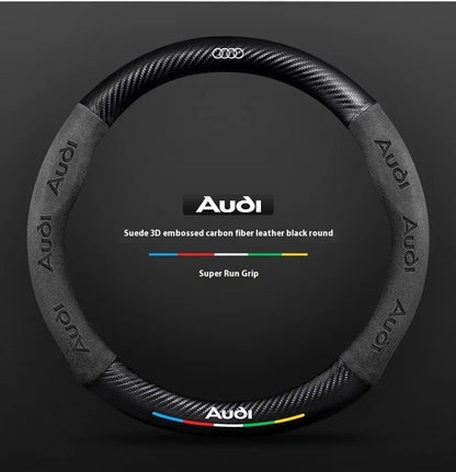 Audi Carbon Fibre Leather Steering Wheel Cover