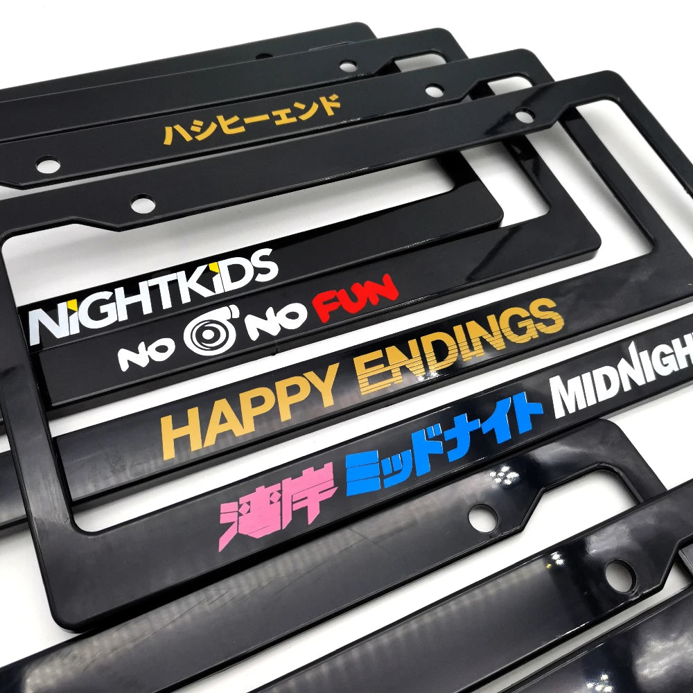 licence plate covers jdm style, various designs